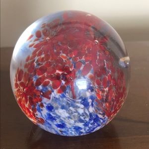 Glass paperweight Murano-style 2 1/2” ball